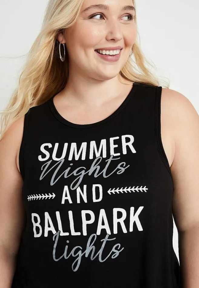 Women Plus Size Summer Nights Graphic Tank Top Maurices Plus Tops