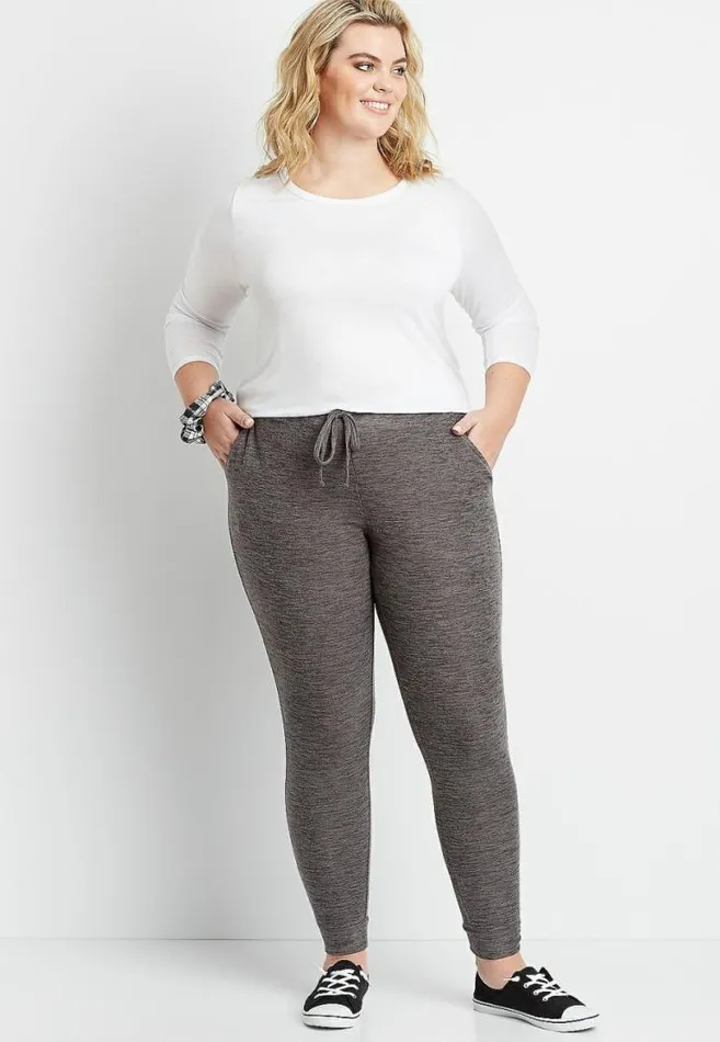 Women Plus Size Super Soft Cozy Jogger Pant Maurices Plus Bottoms