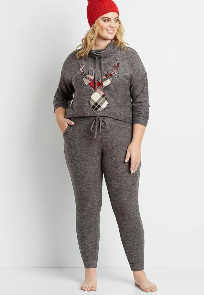 Women Plus Size Super Soft Cozy Jogger Pant Maurices Plus Bottoms