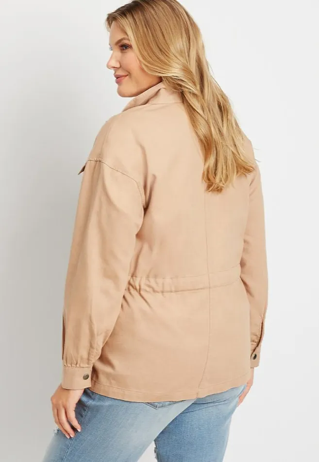 Women Plus Size Tie Waist Jacket Maurices Plus Tops