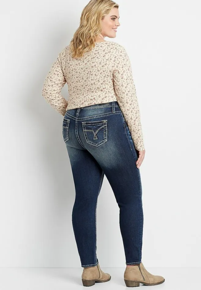 Women Plus Size Vigoss Dark Wash White Stitch Skinny Jean Maurices Plus Jeans Women Plus Size Vigoss Dark Wash White Stitch Skinny Jean Maurices Plus Jeans