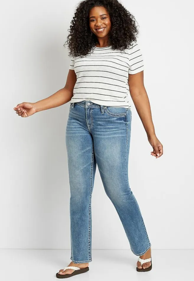 Women Plus Size Vigoss Light Slim Boot Jean Maurices Plus Jeans