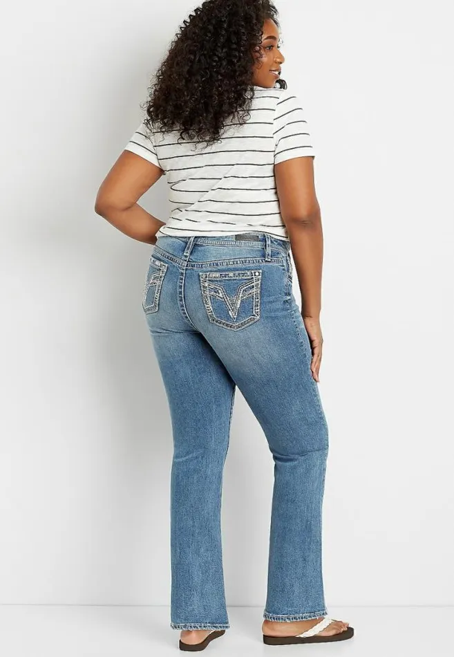 Women Plus Size Vigoss Light Slim Boot Jean Maurices Plus Jeans