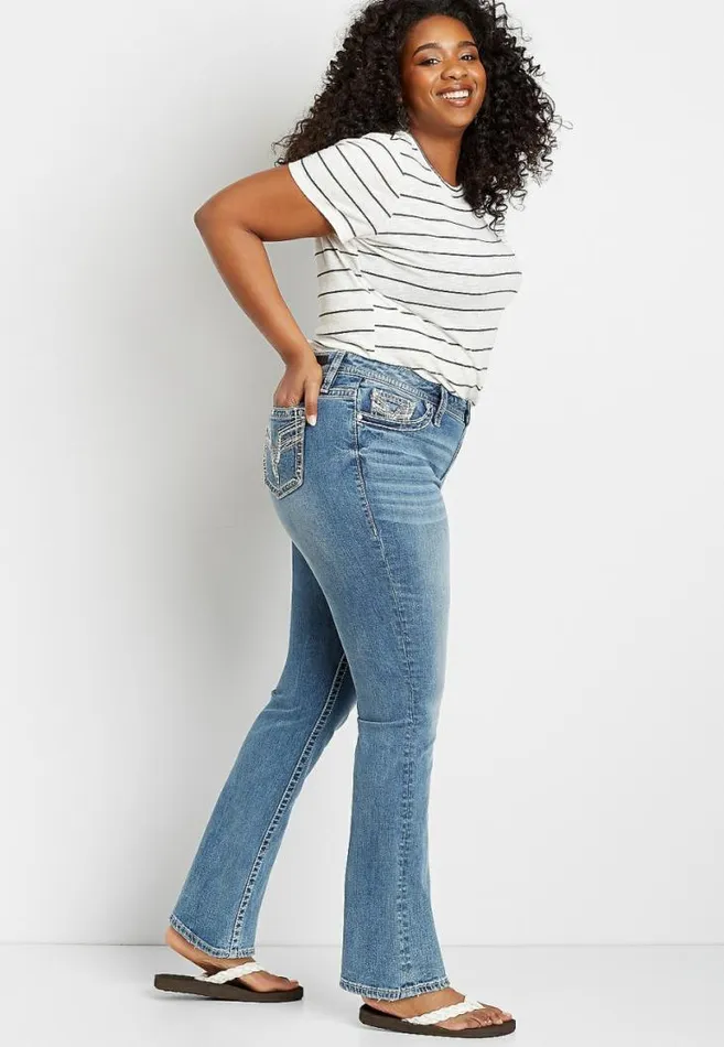 Women Plus Size Vigoss Light Slim Boot Jean Maurices Plus Jeans