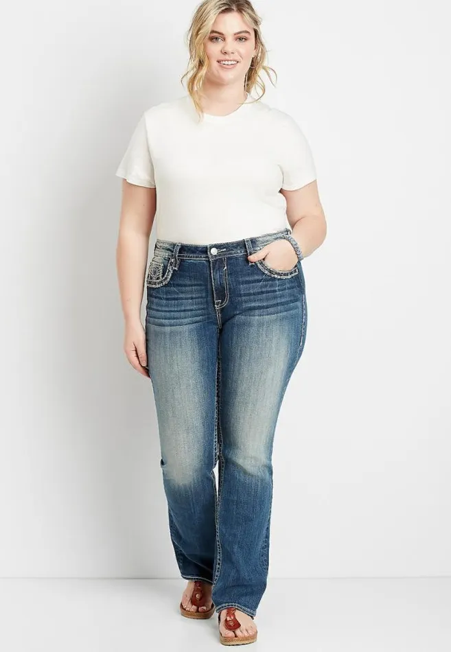 Women Plus Size Vigoss Medium Wash Americana Pocket Slim Boot Jean Maurices Plus Jeans Women Plus Size Vigoss Medium Wash Americana Pocket Slim Boot Jean Maurices Plus Jeans