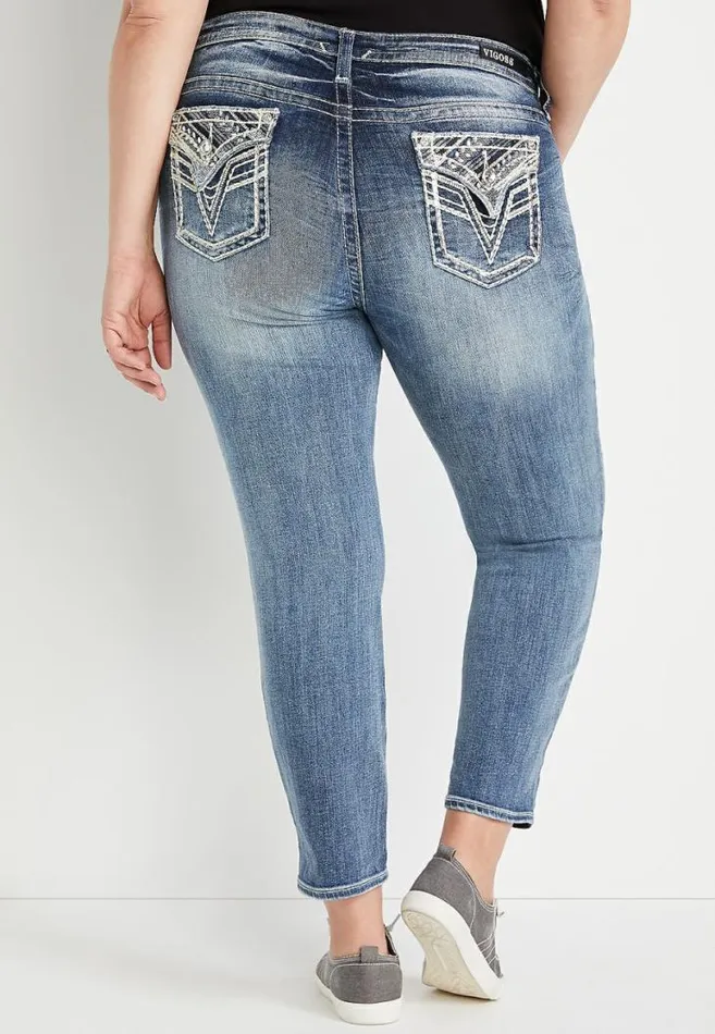 Women Plus Size Vigoss Medium Wash Embellished Flap Pocket Skinny Jean Maurices Plus Jeans Women Plus Size Vigoss Medium Wash Embellished Flap Pocket Skinny Jean Maurices Plus Jeans
