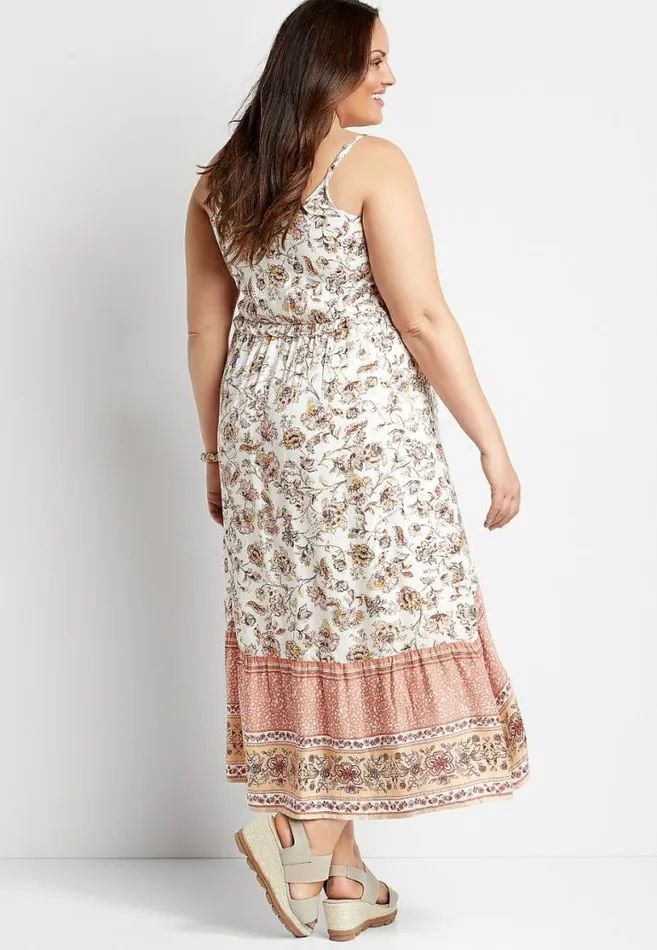 Women Plus Size White Floral High Low Midi Dress Maurices Plus Dresses and Jumpsuits