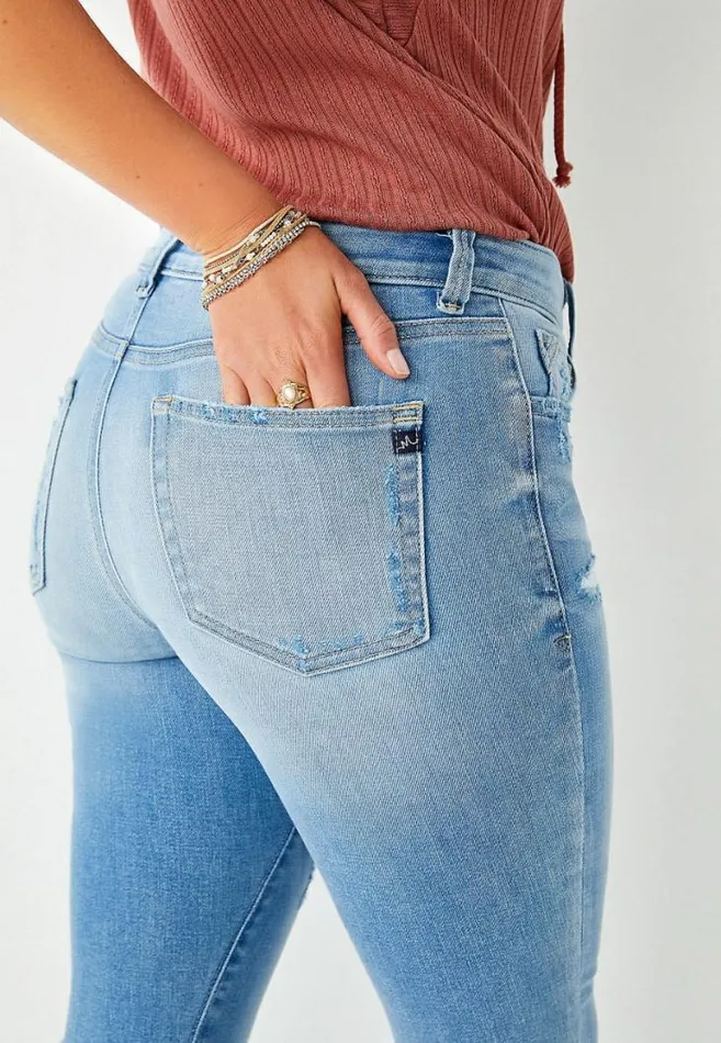 Women Premium High Rise Light Destructed Skinny Jean Maurices Jeans