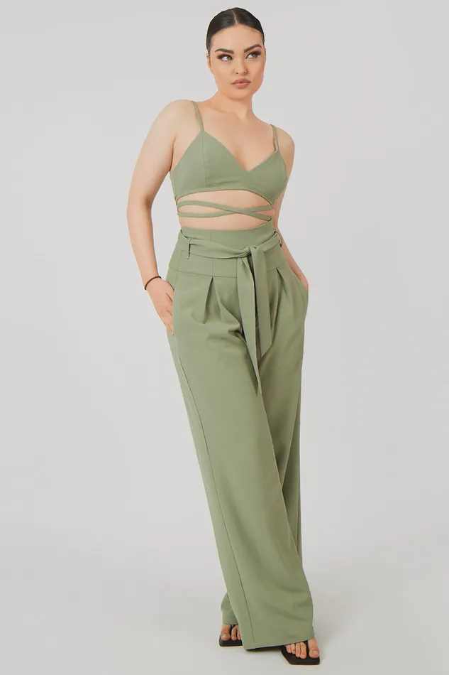 Women Premium Tie Wrap Detail Bralet Sage Kaiia Green Public Desire Tops Women Premium Tie Wrap Detail Bralet Sage Kaiia Green Public Desire Tops