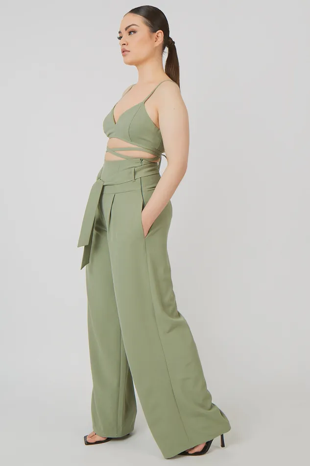 Women Premium Tie Wrap Detail Bralet Sage Kaiia Green Public Desire Tops Women Premium Tie Wrap Detail Bralet Sage Kaiia Green Public Desire Tops