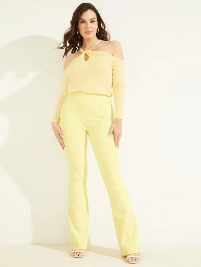Women Priya ColdShoulder Sweater Top Cornsilk Marciano Tops And Sweaters Women Priya ColdShoulder Sweater Top Cornsilk Marciano Tops And Sweaters