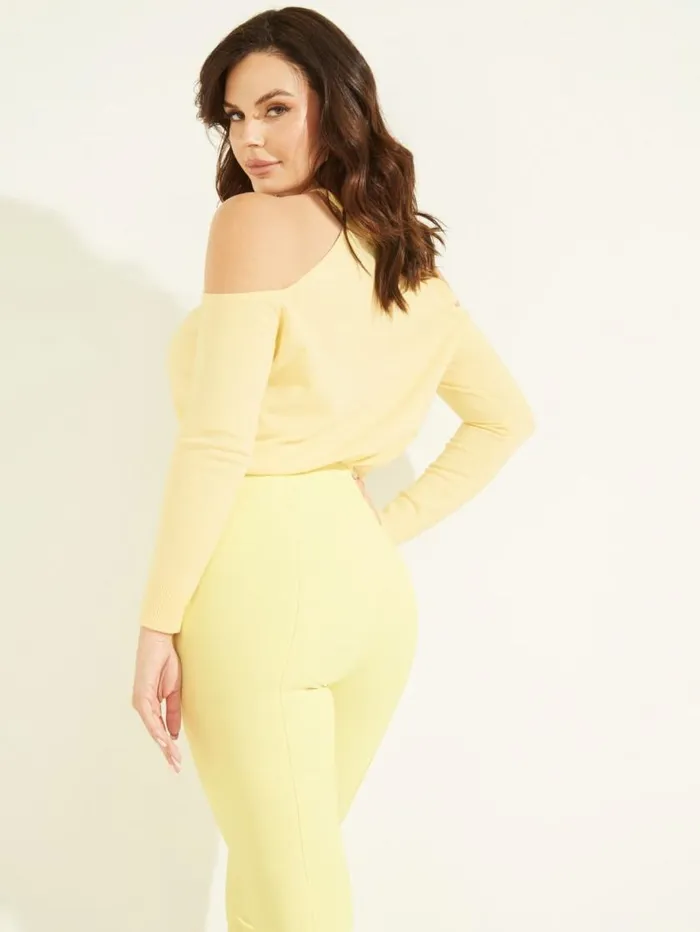 Women Priya ColdShoulder Sweater Top Cornsilk Marciano Tops And Sweaters Women Priya ColdShoulder Sweater Top Cornsilk Marciano Tops And Sweaters
