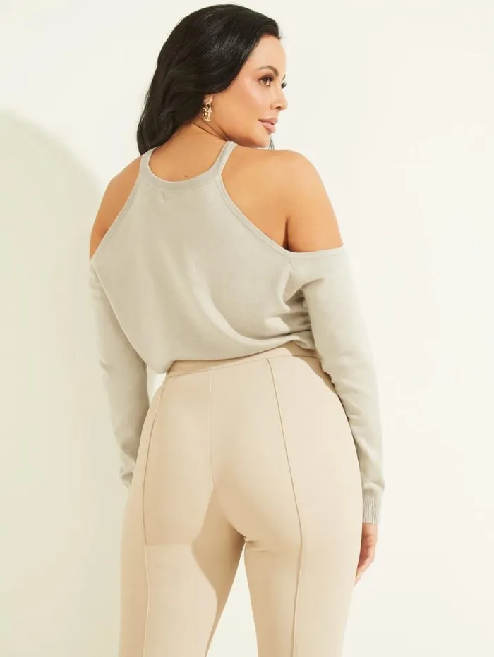 Women Priya ColdShoulder Sweater Top Pasadena Stone Marciano Tops And Sweaters Women Priya ColdShoulder Sweater Top Pasadena Stone Marciano Tops And Sweaters
