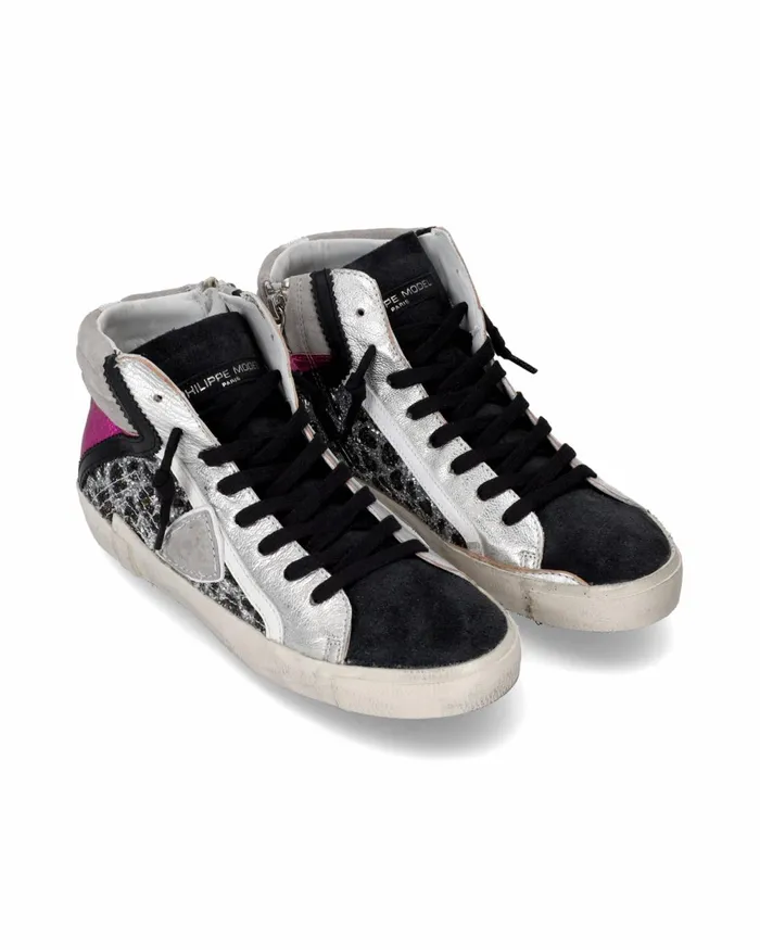 Women Prsx Sneakers SilverRose Shoes Philippe Model Paris High