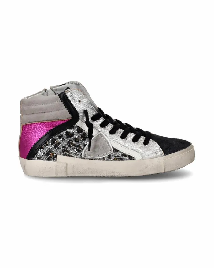 Women Prsx Sneakers SilverRose Shoes Philippe Model Paris High
