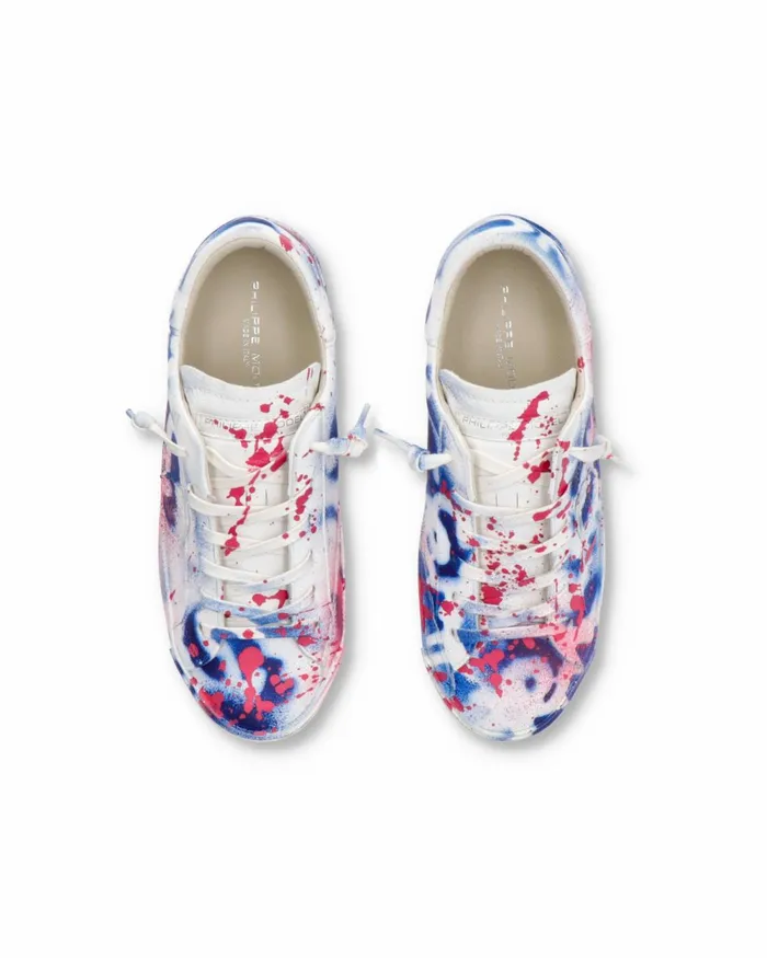 Women Prsx Sneakers White Blue Red Shoes Philippe Model Paris Casual