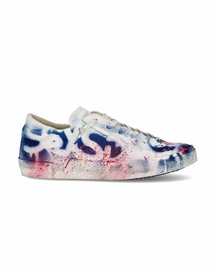 Women Prsx Sneakers White Blue Red Shoes Philippe Model Paris Casual