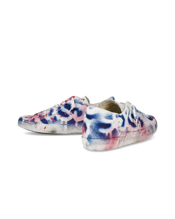 Women Prsx Sneakers White Blue Red Shoes Philippe Model Paris Casual