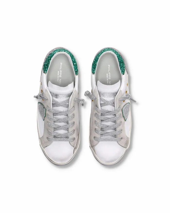 Women Prsx Sneakers WhiteGreen Casual Shoes Philippe Model Paris Casual