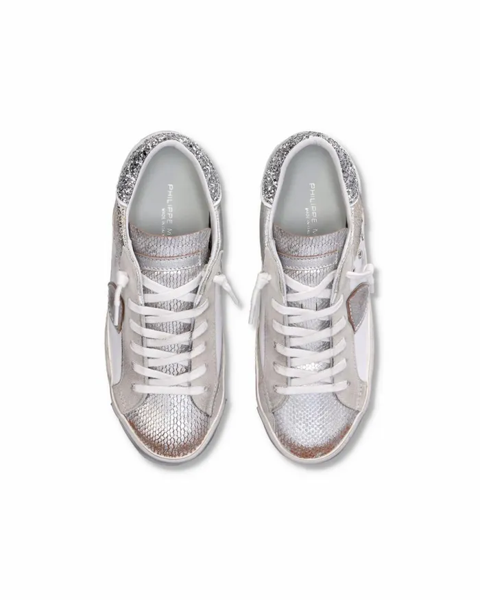 Women Prsx Sneakers WhiteSilver Casual Shoes Philippe Model Paris Casual