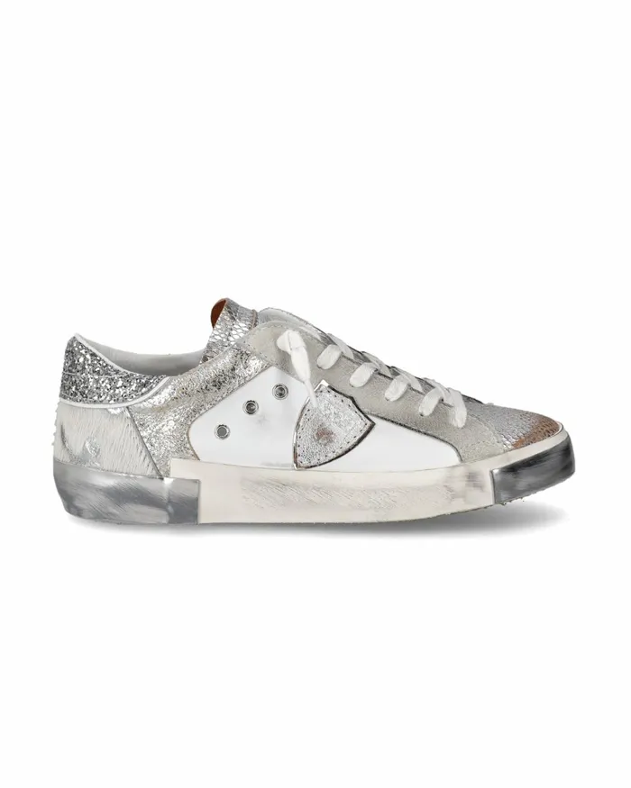 Women Prsx Sneakers WhiteSilver Casual Shoes Philippe Model Paris Casual