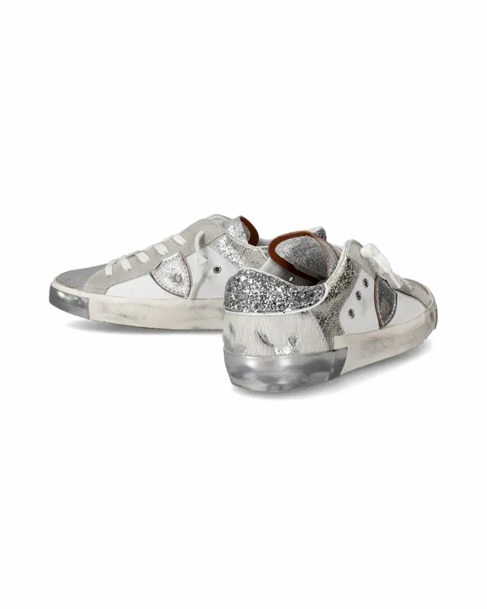 Women Prsx Sneakers WhiteSilver Casual Shoes Philippe Model Paris Casual
