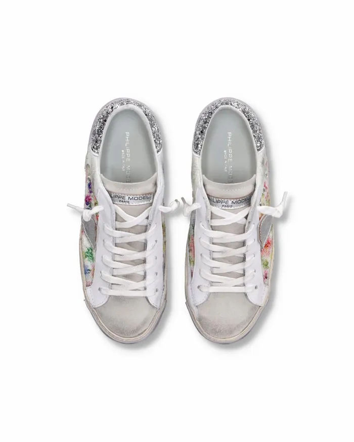 Women Prsx Sneakers WhiteSilver Shoes Philippe Model Paris Casual