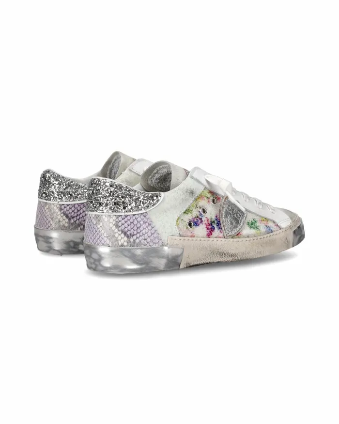 Women Prsx Sneakers WhiteSilver Shoes Philippe Model Paris Casual