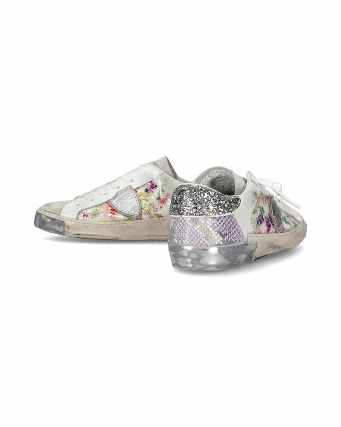 Women Prsx Sneakers WhiteSilver Shoes Philippe Model Paris Casual