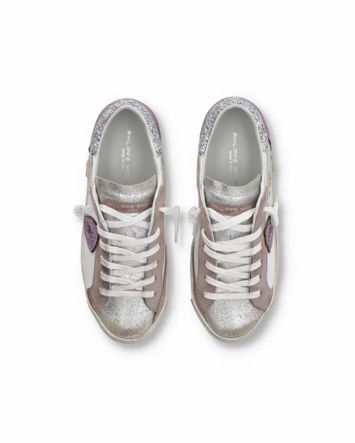 Women Prsx Sneakers WhiteViolet Shoes Philippe Model Paris Casual