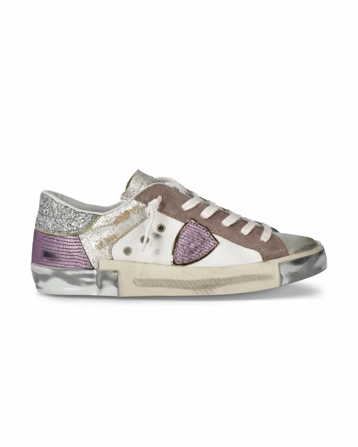 Women Prsx Sneakers WhiteViolet Shoes Philippe Model Paris Casual