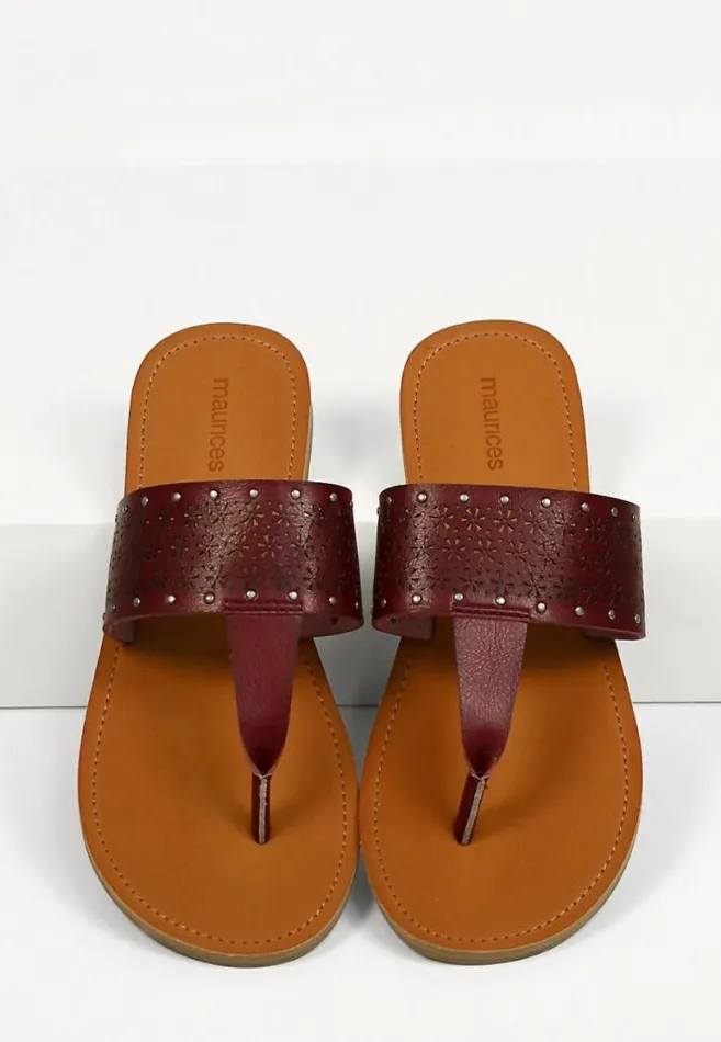 Women Pryia Laser Cut Flat Sandal Maurices Sandals