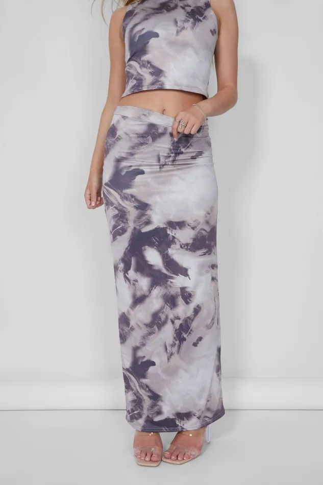 Women Public Desire Cropped Vest Top Coord In Brown Print Brown Public Desire Tops