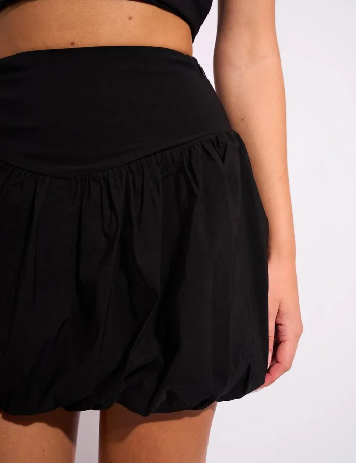 Women Puff Ball Hem Mini Skirt Co Ord Black Black Public Desire Skirts