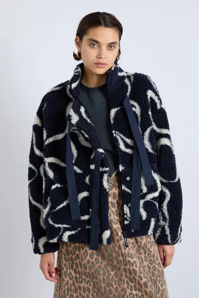 Women Pullover and Fleeces Damson Madder Ingrid Borg Jacket Navy Bows