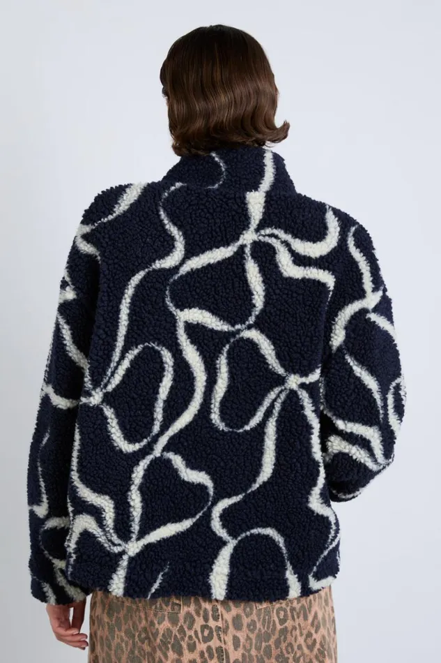 Women Pullover and Fleeces Damson Madder Ingrid Borg Jacket Navy Bows