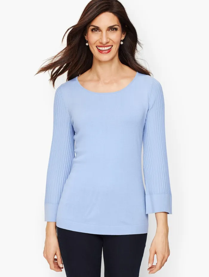 Women Pullovers Talbots Flared Sleeve Sweater Black