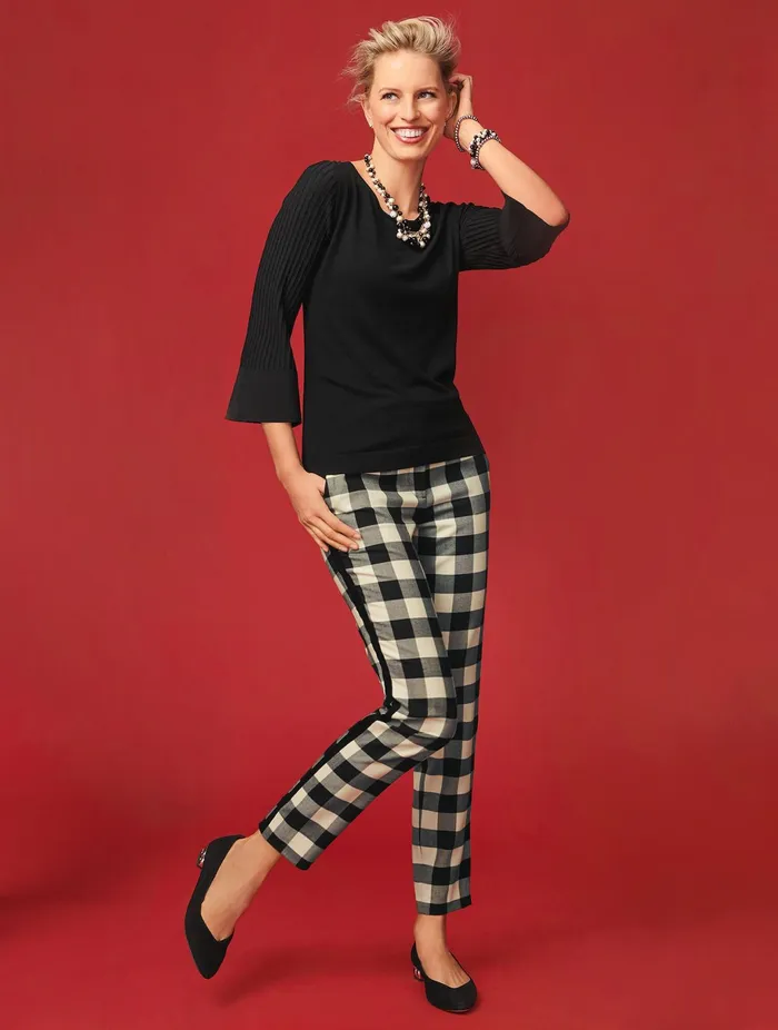 Women Pullovers Talbots Flared Sleeve Sweater Black