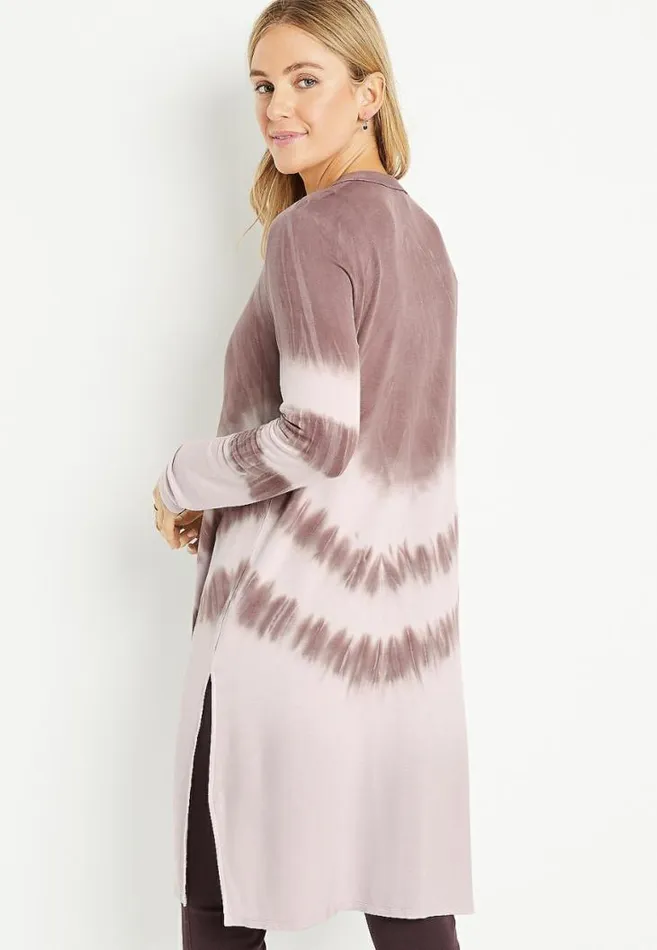 Women Purple Tie Dye Duster Cardigan Maurices Tops