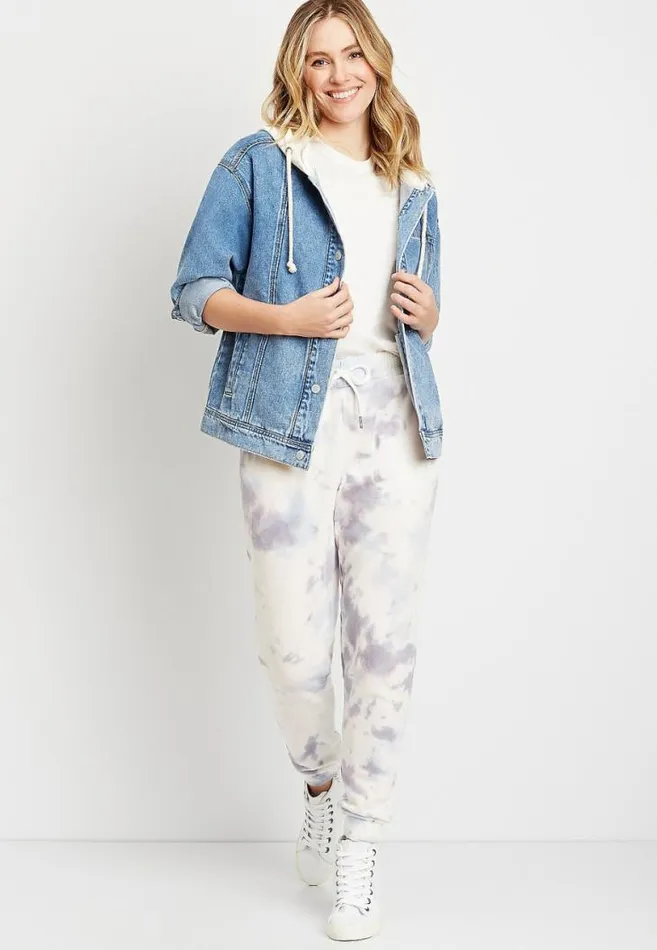 Women Purple Tie Dye Jogger Pant Maurices Bottoms