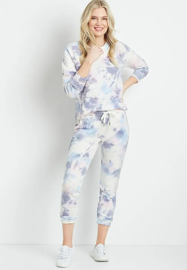 Women Purple Tie Dye Jogger Pant Maurices Bottoms