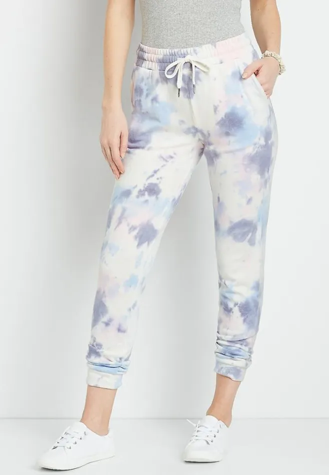 Women Purple Tie Dye Jogger Pant Maurices Bottoms