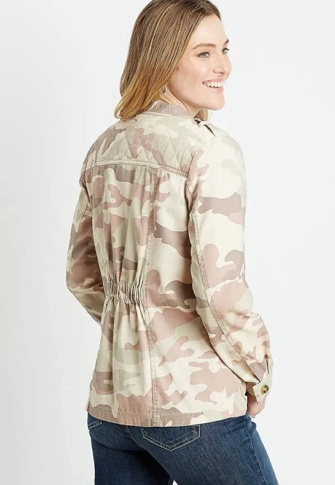 Women Quilted Yoke Utility Jacket Maurices Tops