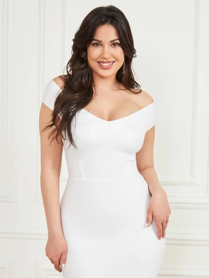 Women Rachel Bandage Dress Blanc Pur Marciano Dresses Women Rachel Bandage Dress Blanc Pur Marciano Dresses