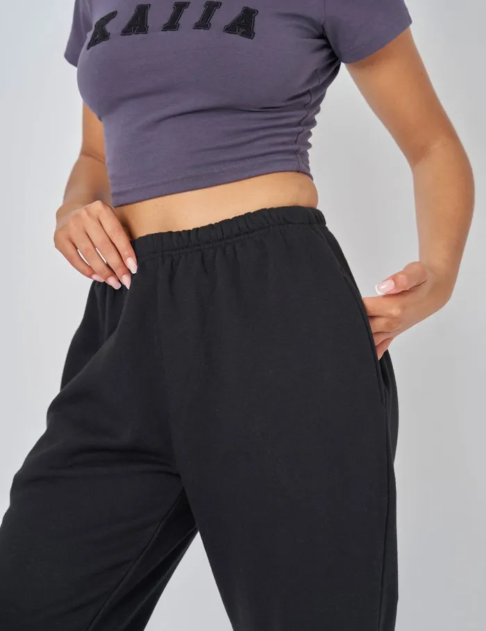 Women Relaxed Fit Cuffed Jogger Black Black Public Desire Jogger and Leggings