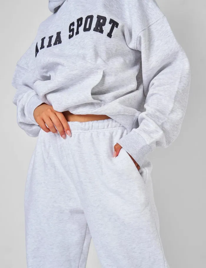 Women Relaxed Fit Cuffed Jogger Light Grey Marl Neutral Public Desire Jogger and Leggings