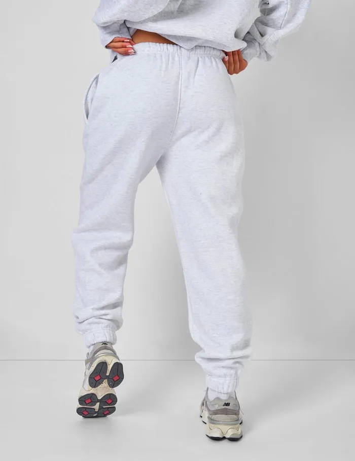 Women Relaxed Fit Cuffed Jogger Light Grey Marl Neutral Public Desire Jogger and Leggings