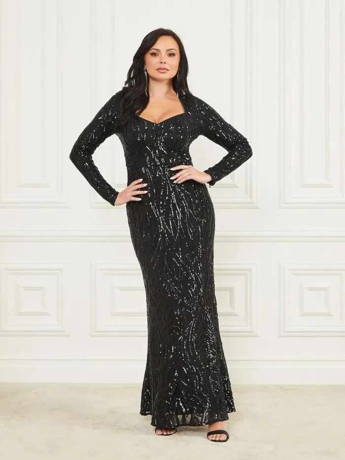 Women Roaring Sequins Maxi Gown Black Marciano Dresses Women Roaring Sequins Maxi Gown Black Marciano Dresses