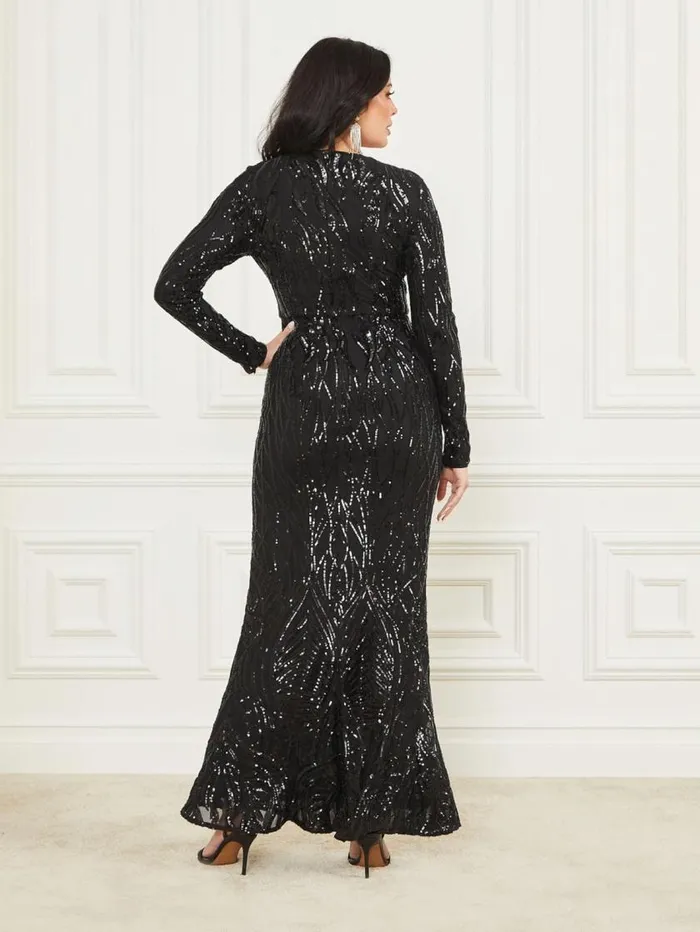 Women Roaring Sequins Maxi Gown Black Marciano Dresses Women Roaring Sequins Maxi Gown Black Marciano Dresses