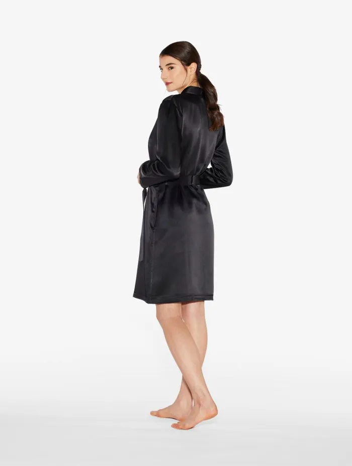 Women Robes La Perla Black Silk Short Robe